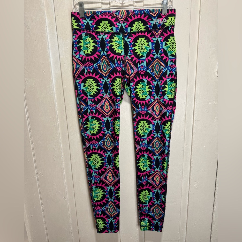 Fila Women’s Neon Geometric Leggings | Y2K Festival Activewear